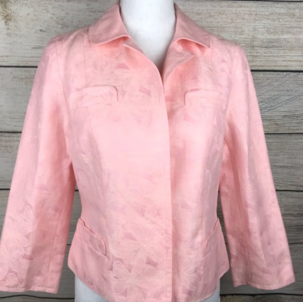 Sigrid Olsen Silk linen floral blazer